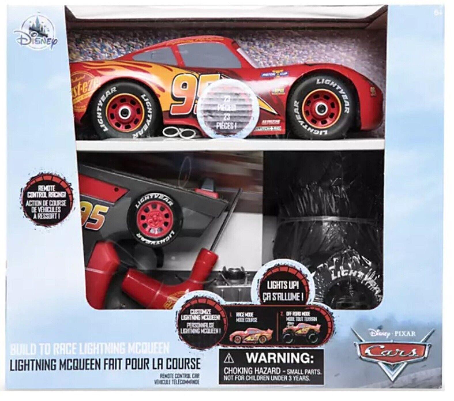 Disney Store Build to Race Lightning McQueen Remote Control Car