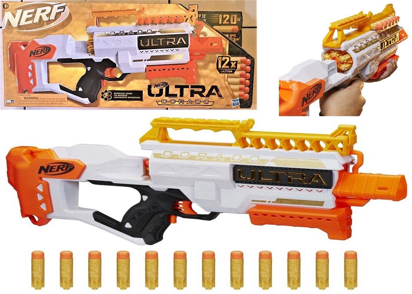 Nerf Ultra Dorado Blaster Ages 8+ Toy Gun 12 Special Darts Play Fire Game Fight
