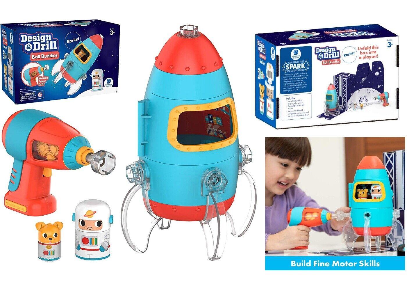 Educational Insights Design Drill Bolt Rocket Ages 3+ Toy Learn Pre School Play