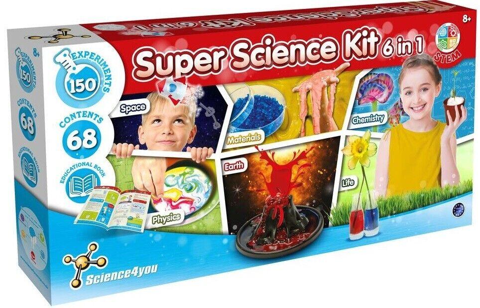 Science4you 150 Experiments Super Science Kit 6 In 1 Fingerprints Project Rocket