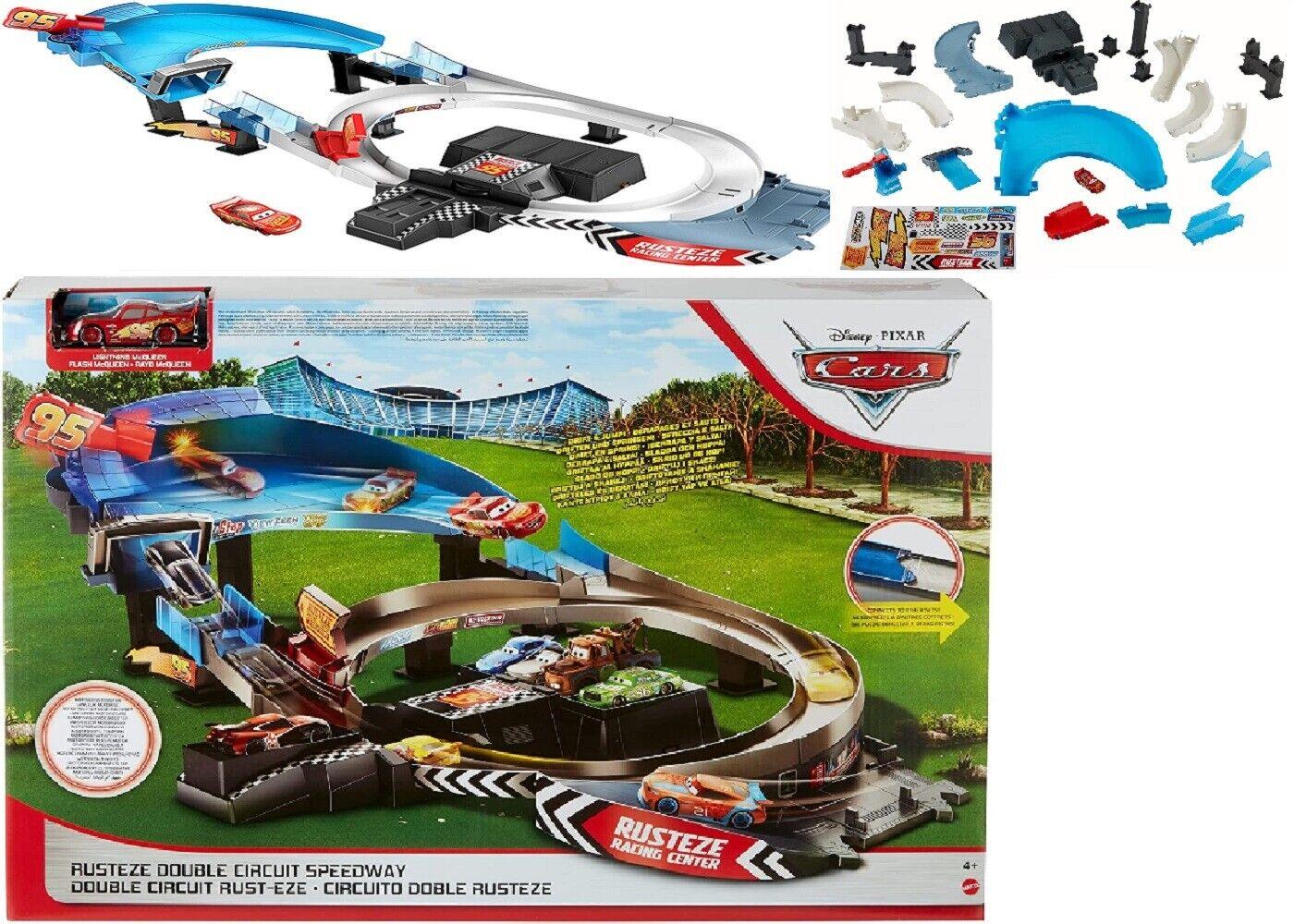Disney Cars Rusteze Double Circuit Speedway Race Track Lightning Mcqueen Car Fun