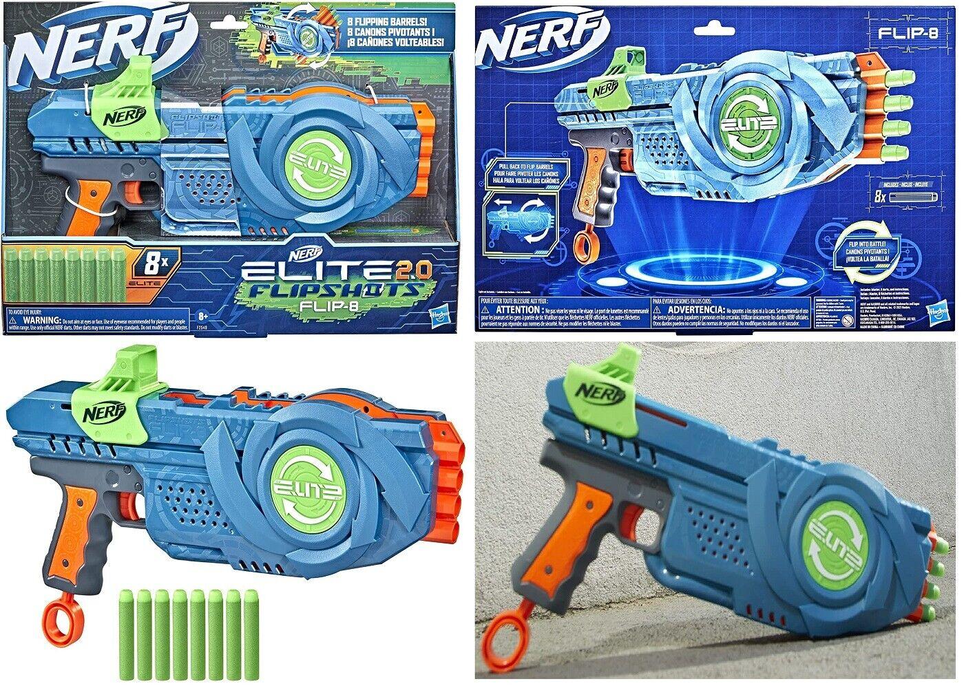 NERF Elite 2.0 Flipshots Flip-8 Blaster Ages 8+ Toy Gun Fire Fight Darts Play