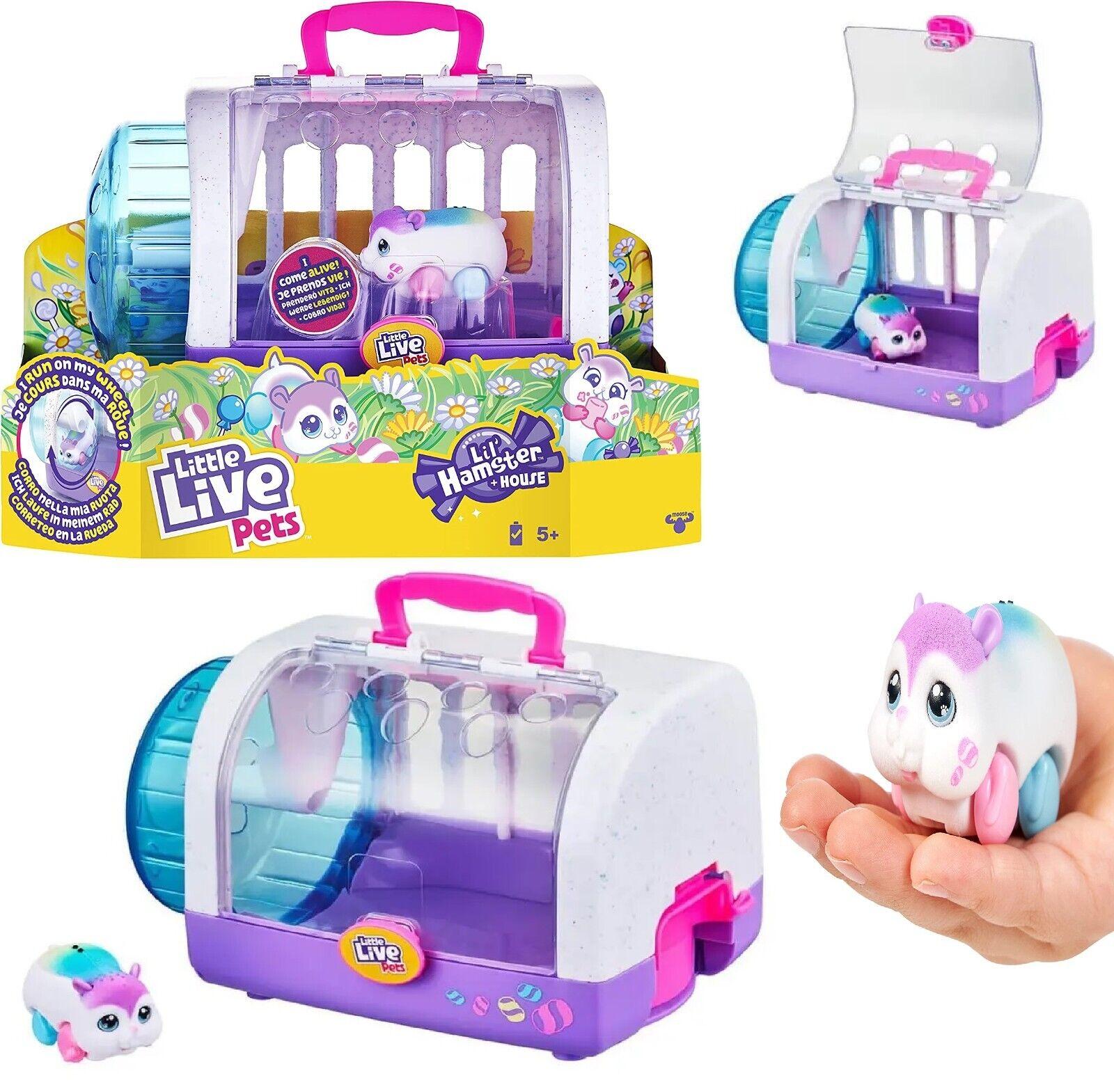 Little Live Pets Lil Hamster with House Playset Running Wheel Ages 5+ Toy Pet