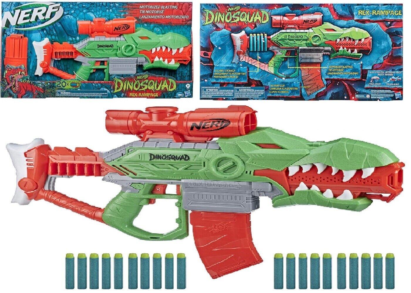 NERF Dinosquad Rex Rampage Motorised T-Rex Blaster Ages 8+ Toy Gun Fire Dinosaur