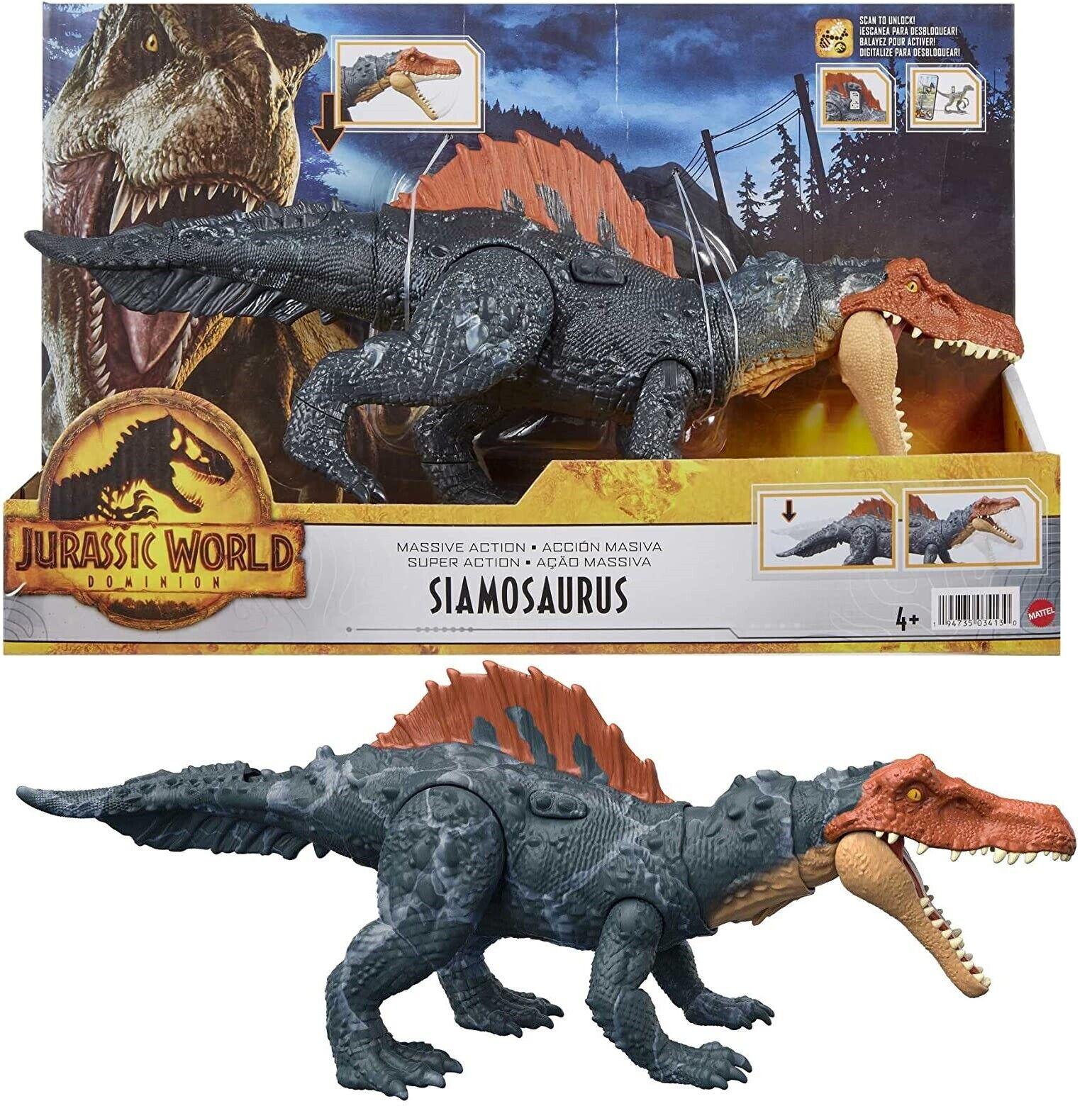 Jurassic World Dominion Massive Action- Siamosaurus- Dinosaur Ages 4+ New Toy Dino Chomp Play