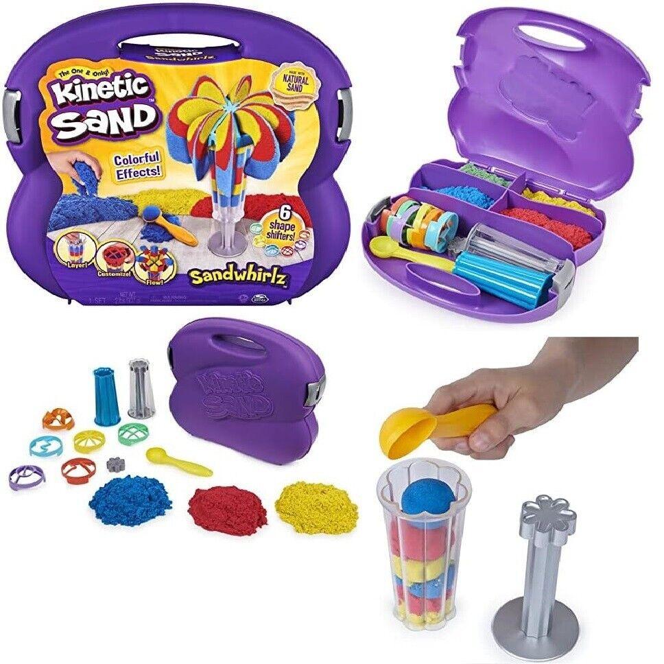 Kinetic Sand Sandwhirlz Playset New Toy Over 10 Tools Natural Transformation Fun