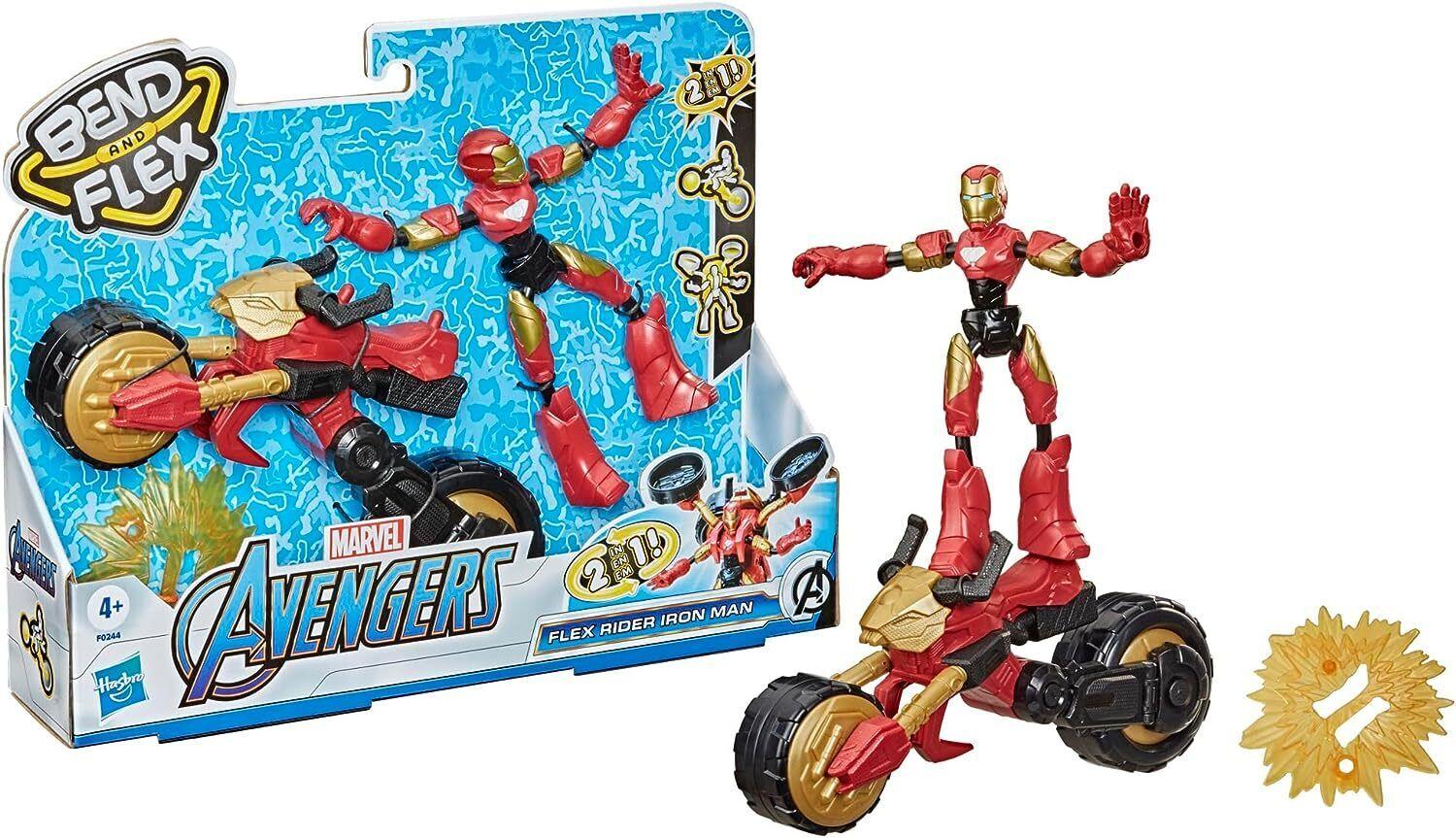 Marvel-Flex Rider Iron Man- Bike action figure Figure