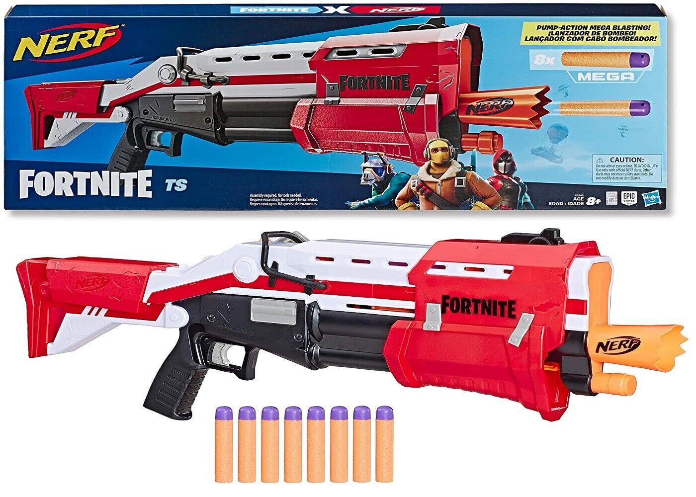 Fortnite TS-1- Nerf Mega Blaster Pump Action 8 Official Mega Darts Toy Gun Fire