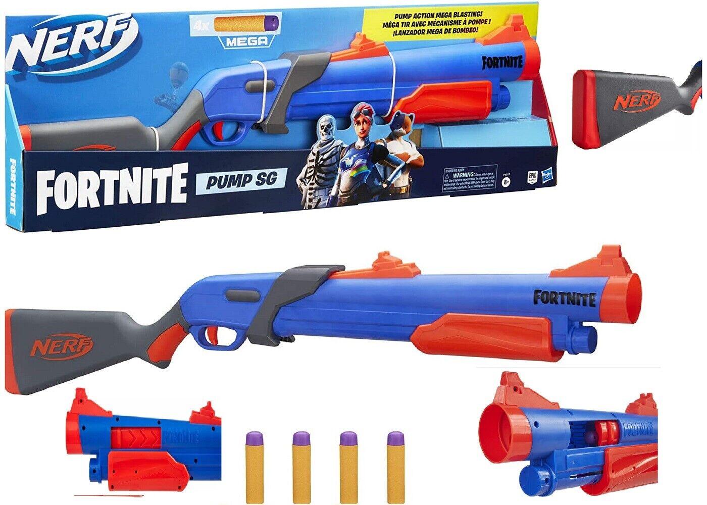 NERF Fortnite Pump SG Blaster Pump Action Mega Dart Ages 8+ Toy Gun Shotgun Fire