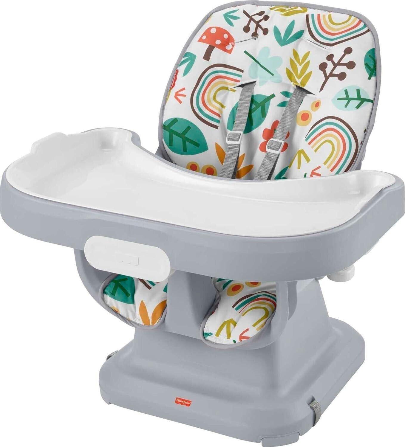 Fisher-Price SpaceSaver Rainbow Simple Clean High Chair Infant Toddler Seat