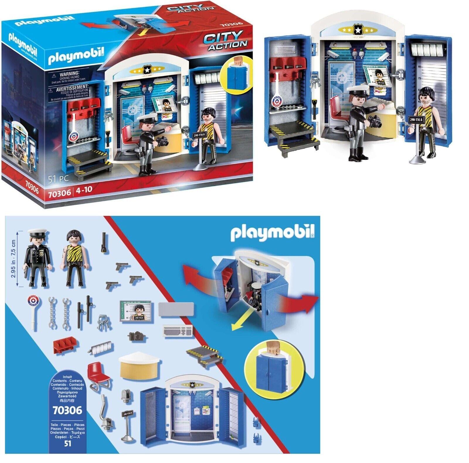Playmobil 70306 City Action Furnished Police Station Play Box Screen Camera Play