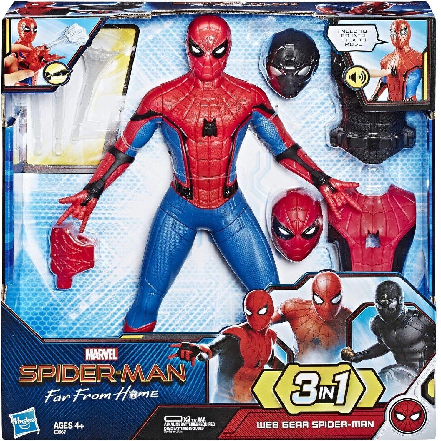 Spiderman Web Gear Action 3 in 1 Figure Phrases & Sounds Far From Home