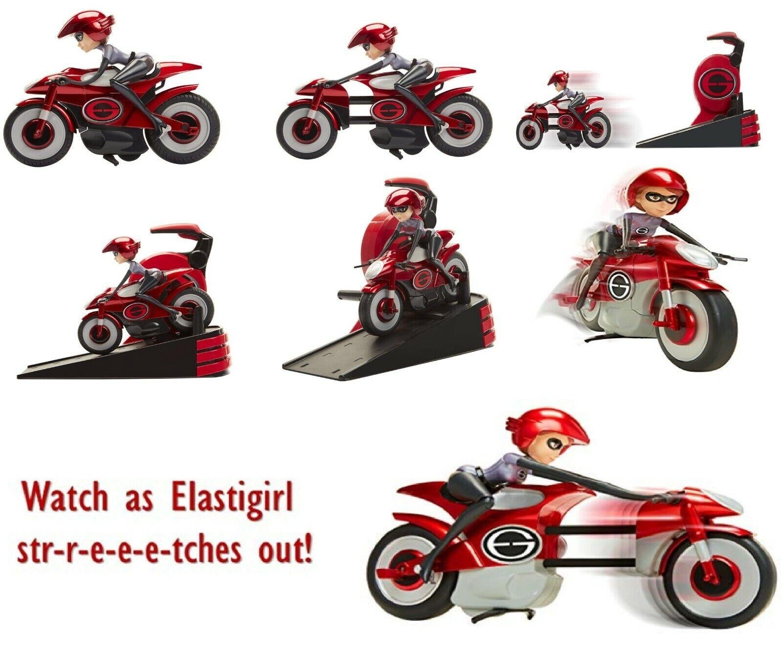Incredibles 2 Genuine New Toy Stretching Elasticycle Elastigirl Car Bike Race