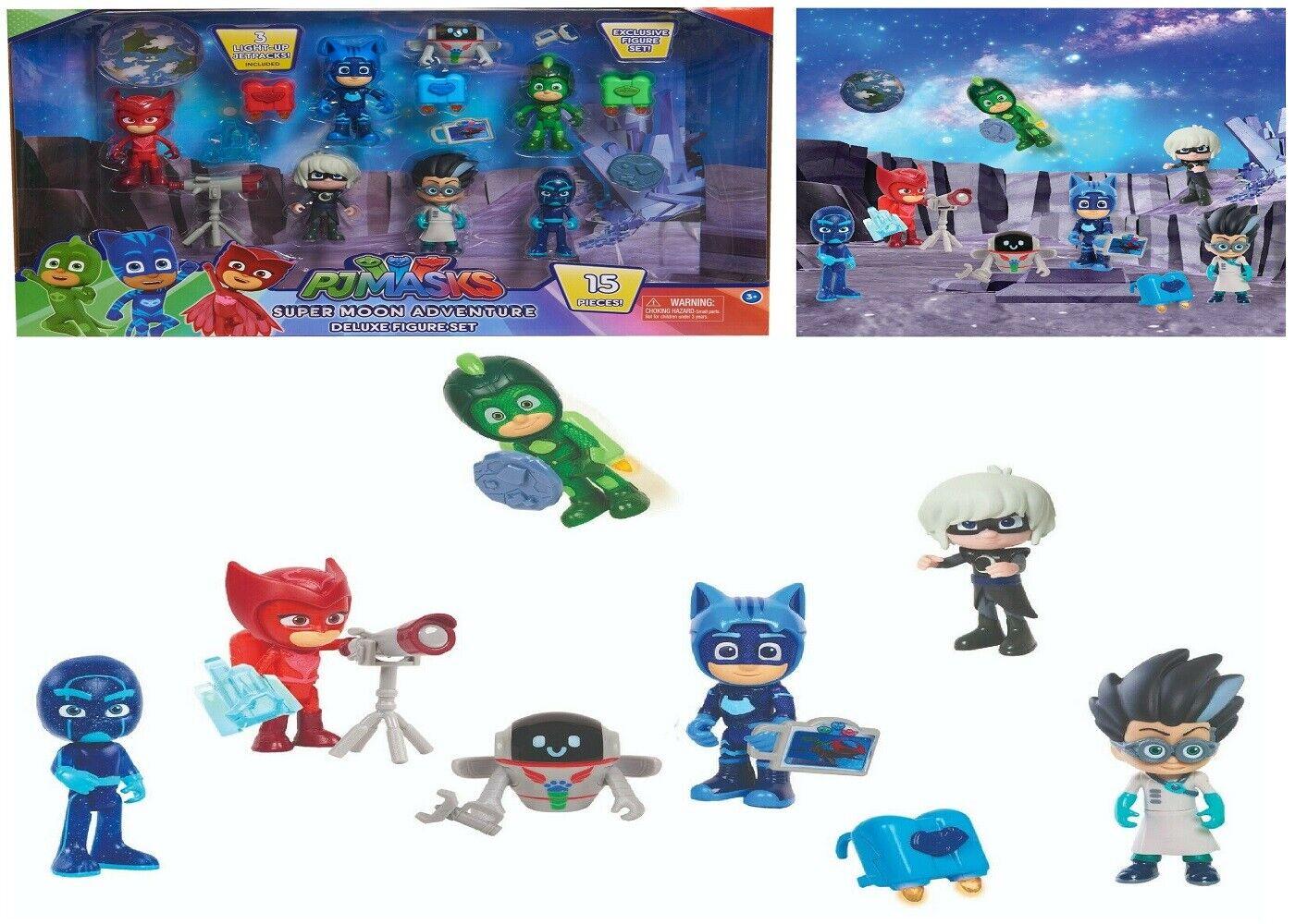 PJ Masks Super Moon Adventure Deluxe Figure Set 15 pieces Ages 3+ Toy Play Gift