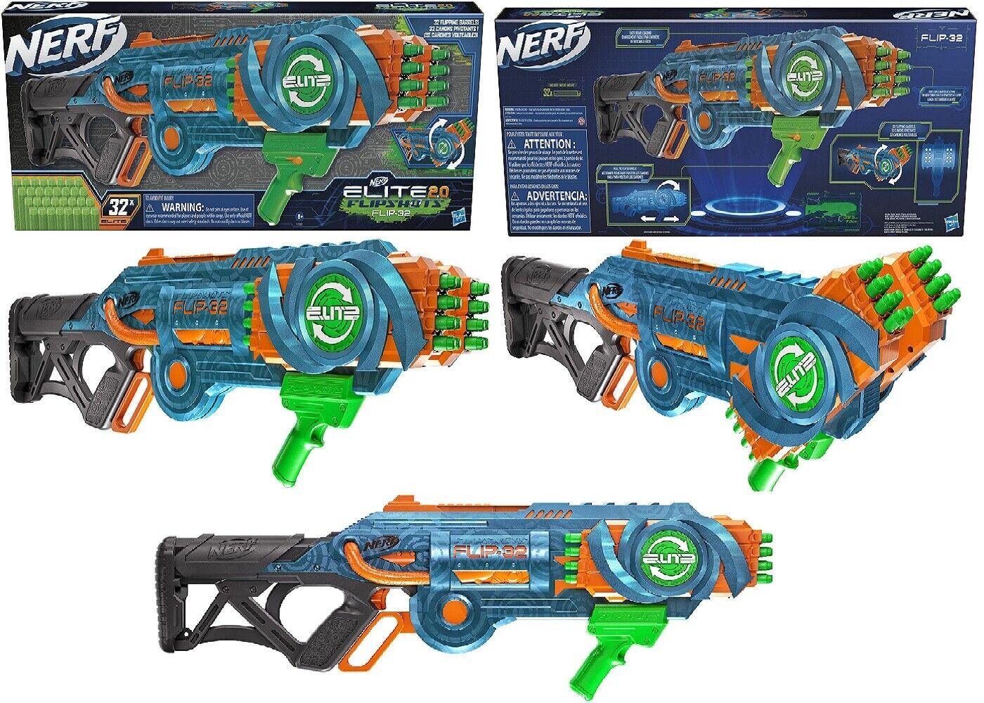 NERF Elite 2.0 Flipshots Flip-32 Blaster Ages 8+ Toy Gun Fire Fight Darts Play