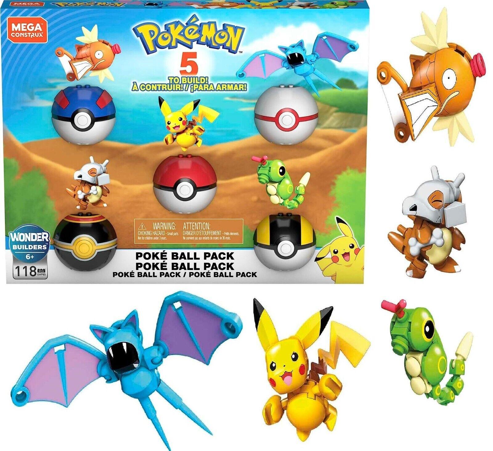 Mega Brands Construx Pokemon Poke Ball Bundle Exclusive Ultra Great Luxury Build
