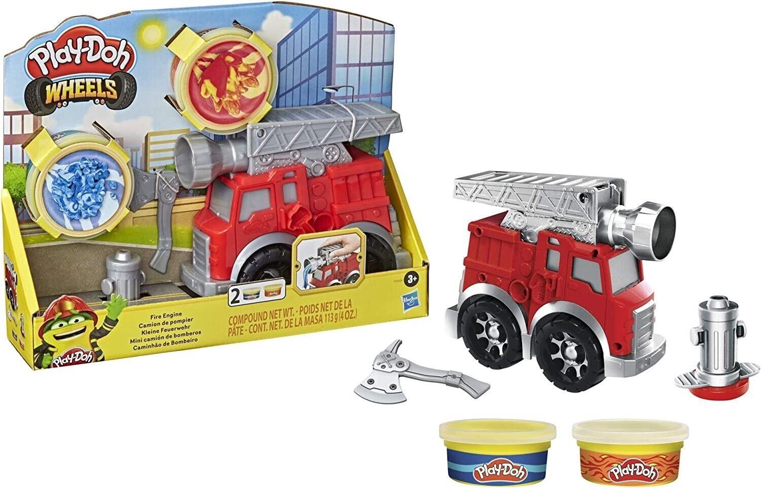 Playdoh Wheels Fire Engine Playset With 2 tubs Dough FireTruck Truck Water Play