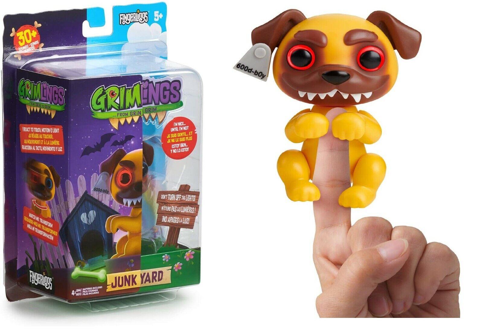 WowWee Fingerlings Pug - Grimlings Junk Yard - Interactive Toy Pet