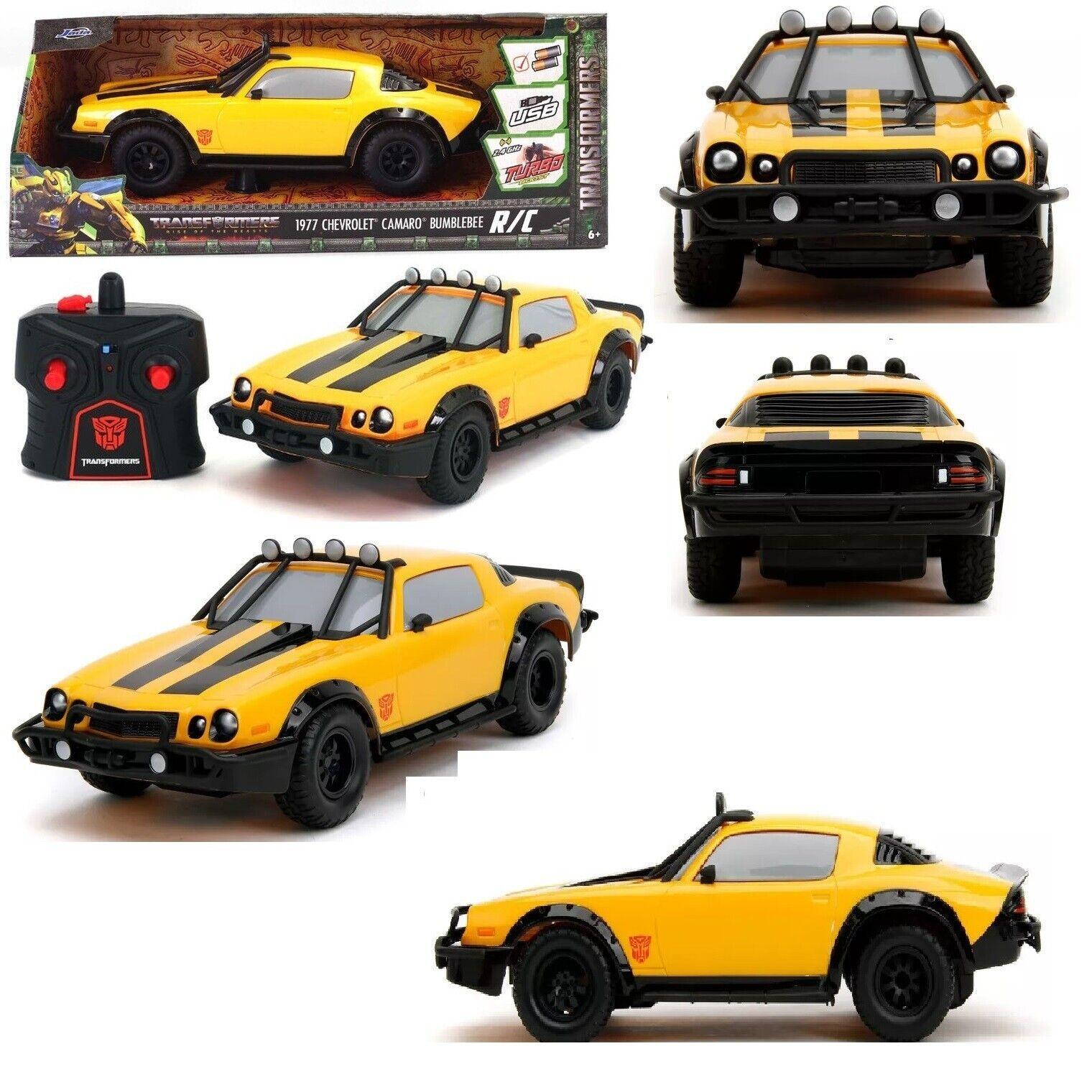 Jada Toys Transformers RC 1977 Chevrolet Camaro Bumblebee 1:16 Scale Car Race