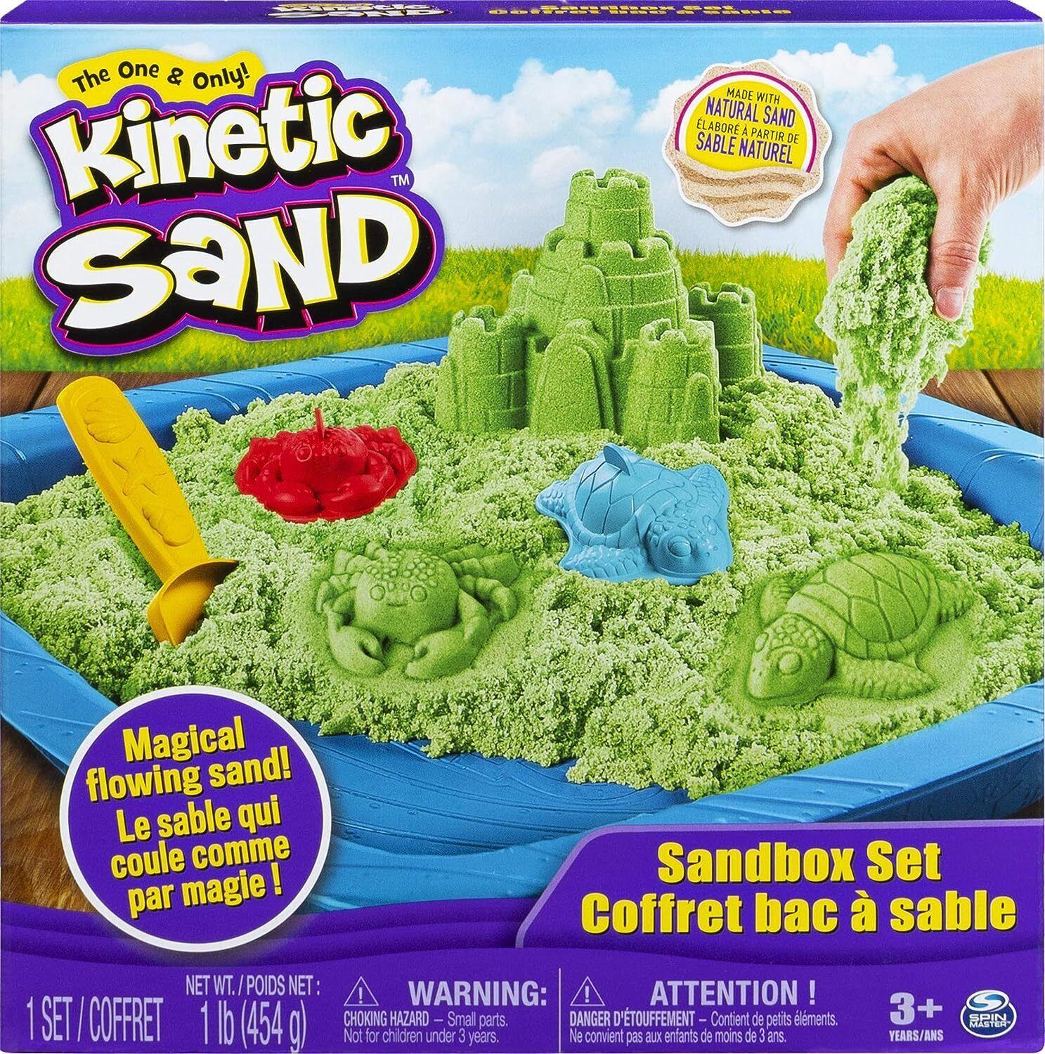 Kinetic Sand Sandbox Playset with 1 Lb Sand green Castle Dig Scoop