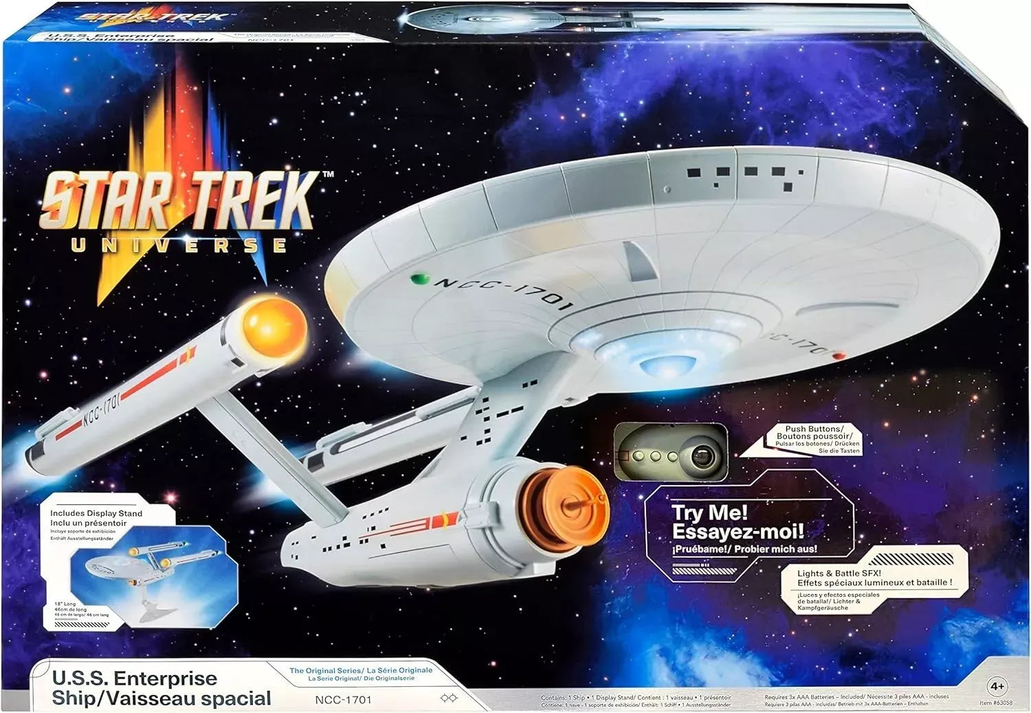 Star Trek Universe Original Series U.S.S. Enterprise Ship With Lights and Sounds