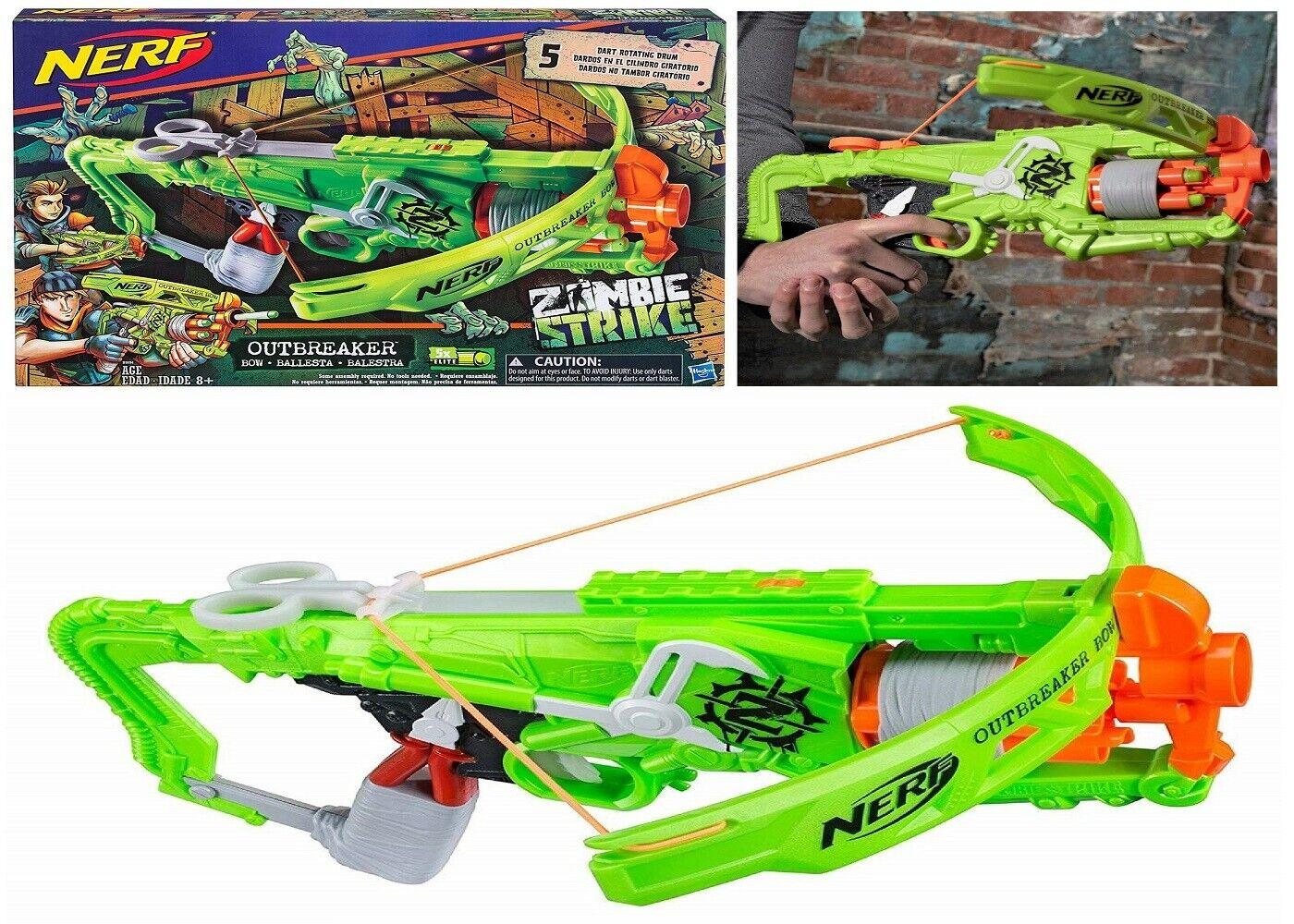 Nerf Zombie Strike Outbreaker Bow - Blaster with 5 Darts