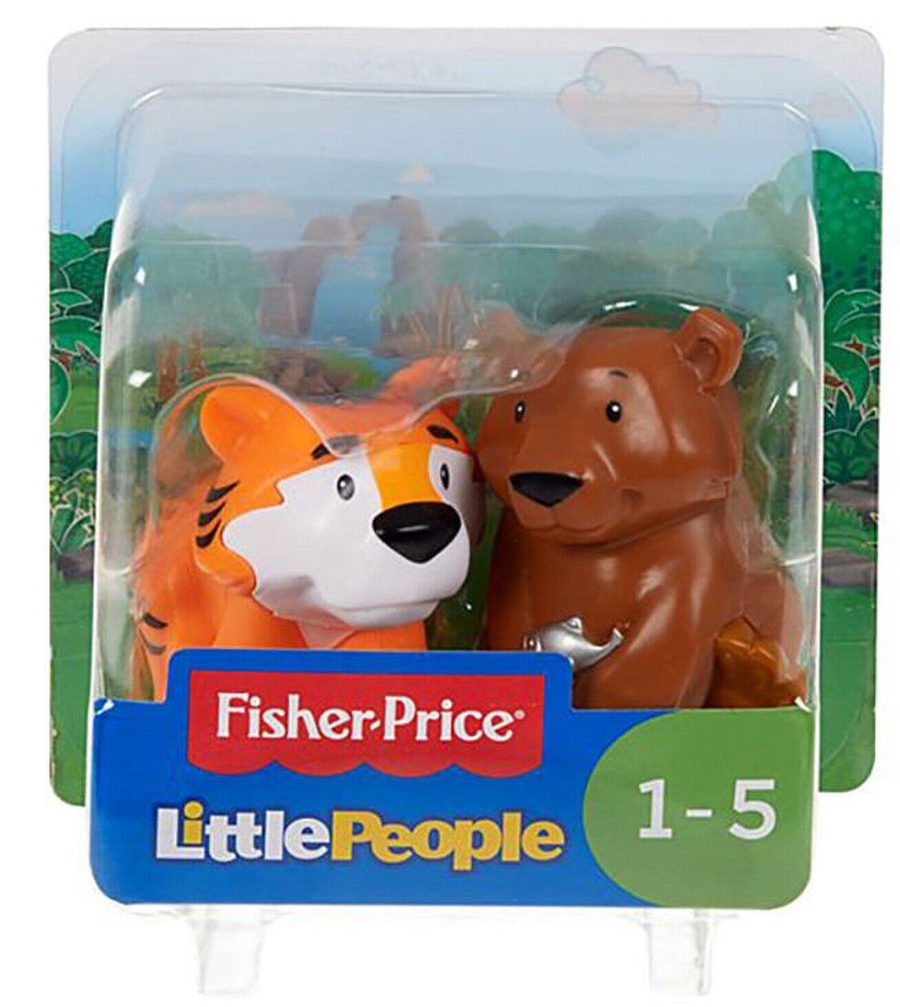 Fisher Price Little People Animal 2 Pack Ages 2+ Toy Tiger Monkey Bear Zebra Fun