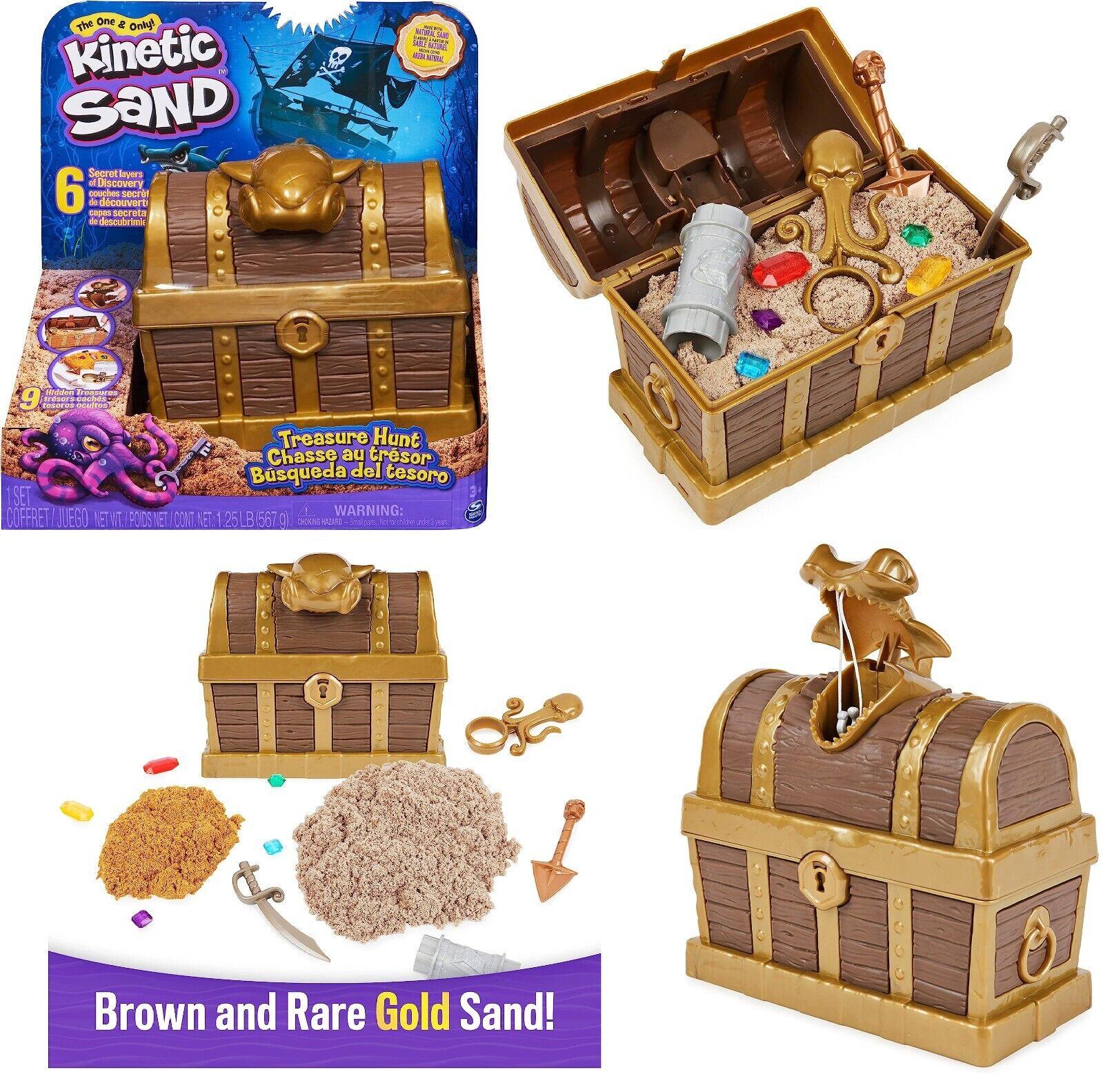Kinetic Sand, Treasure Hunt Playset with 9 Surprise Reveals Ages 3+ New Toy Play
