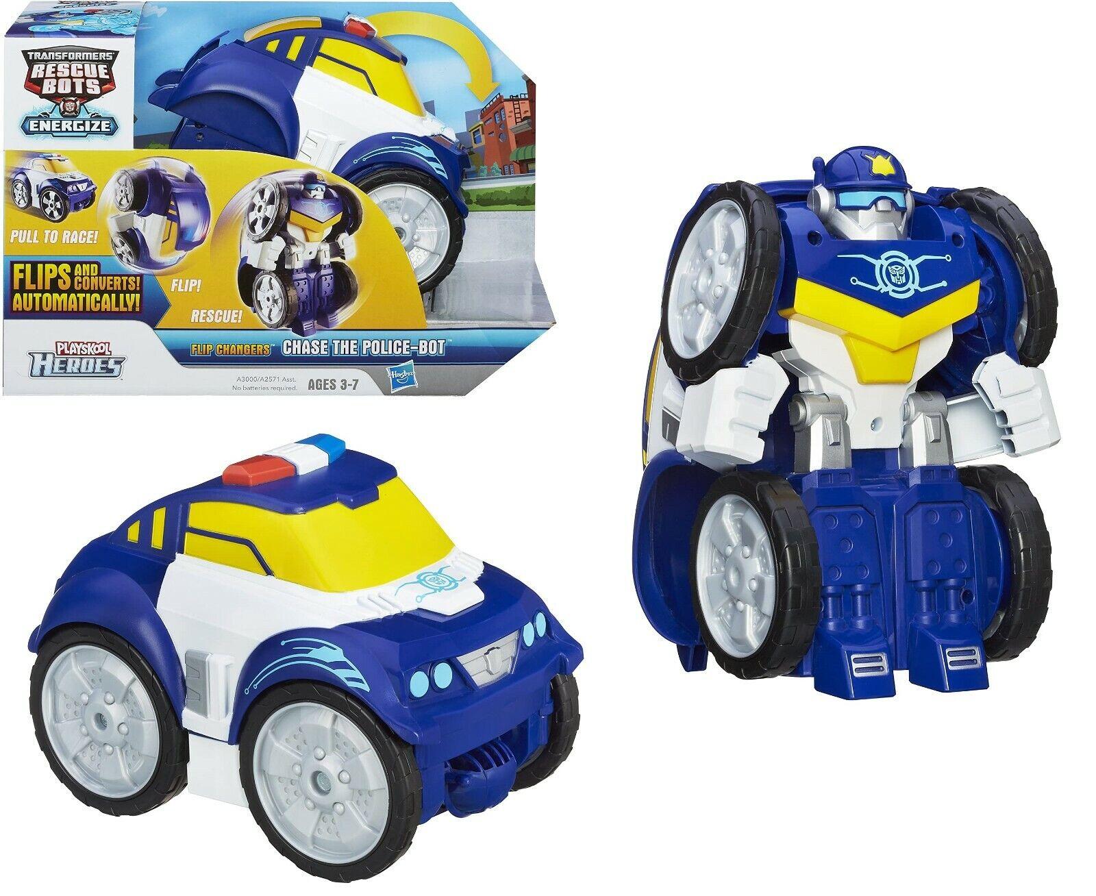 Playskool Transformers Rescue Bots Flip Changers Chase Police Bot