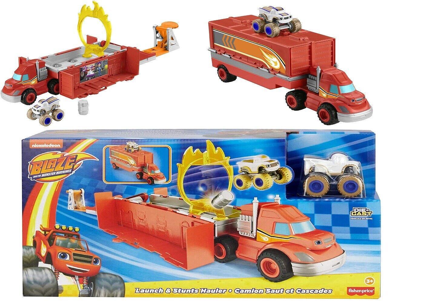 Fisher Price Blaze and Monster Machines Launch Stunts Hauler Race Track Car Play