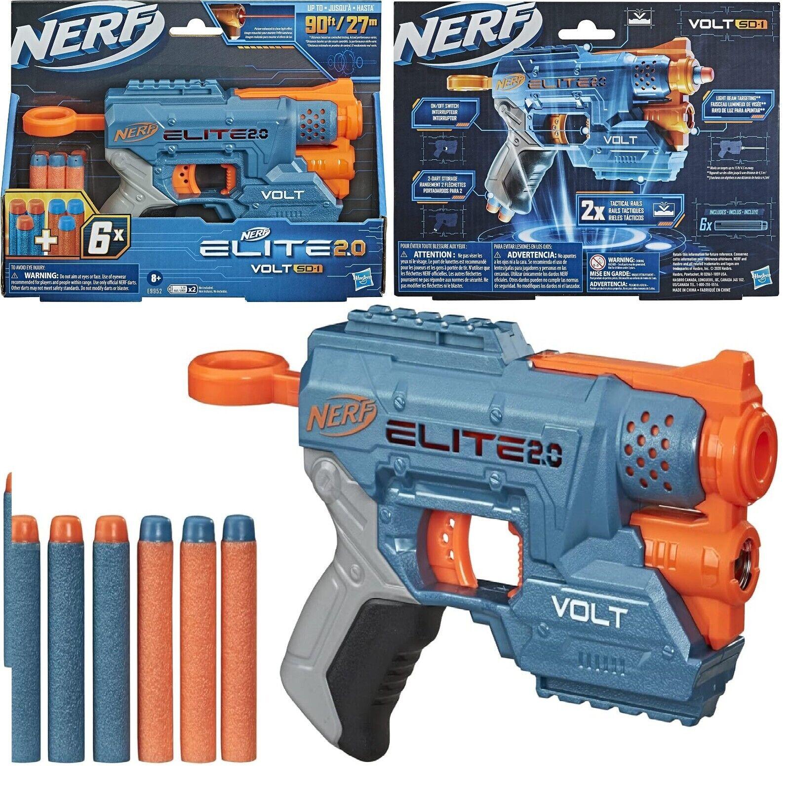 Nerf Elite 2.0 Volt SD-1 Blaster 6 Official Nerf Darts Ages 8+ New Toy Gun Play