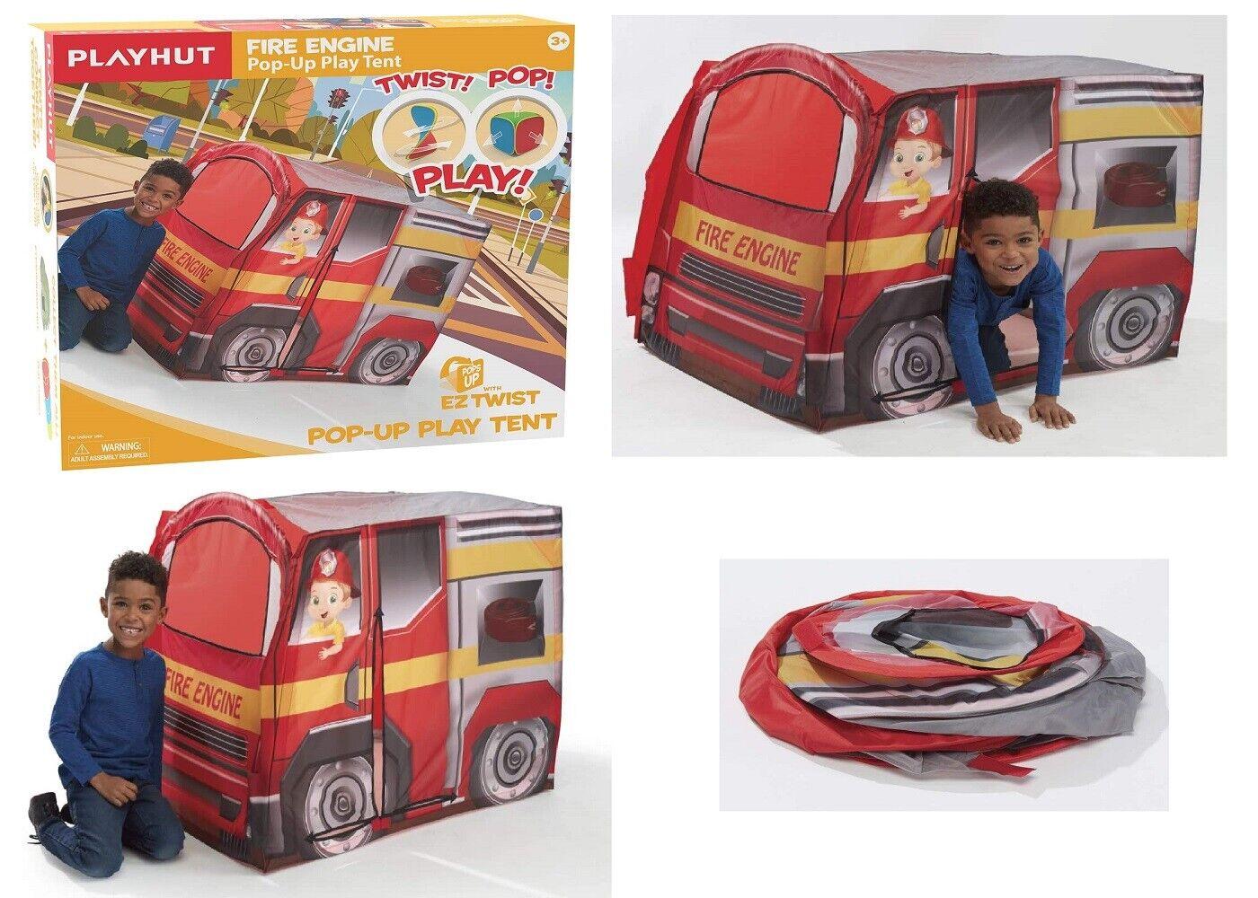 Playhut Fire Engine EZ Vehicle Pop-Up Play Tent-Easy Pop