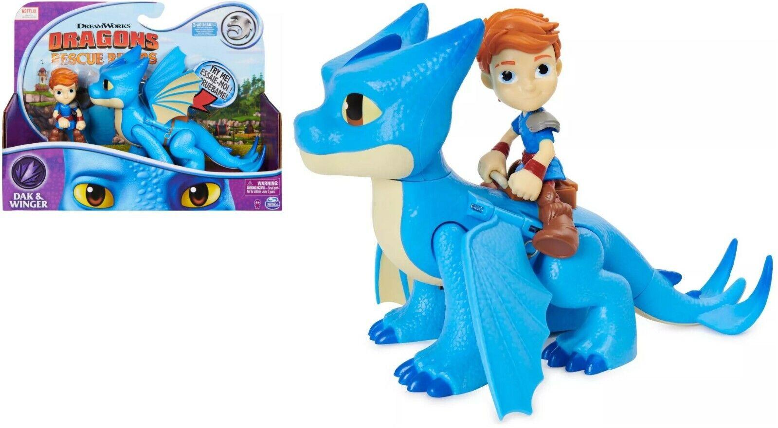 Dragons Dak and Winger Rescue Riders Ages 4+ Toy Dragon Play Fly Rider Viking Gift
