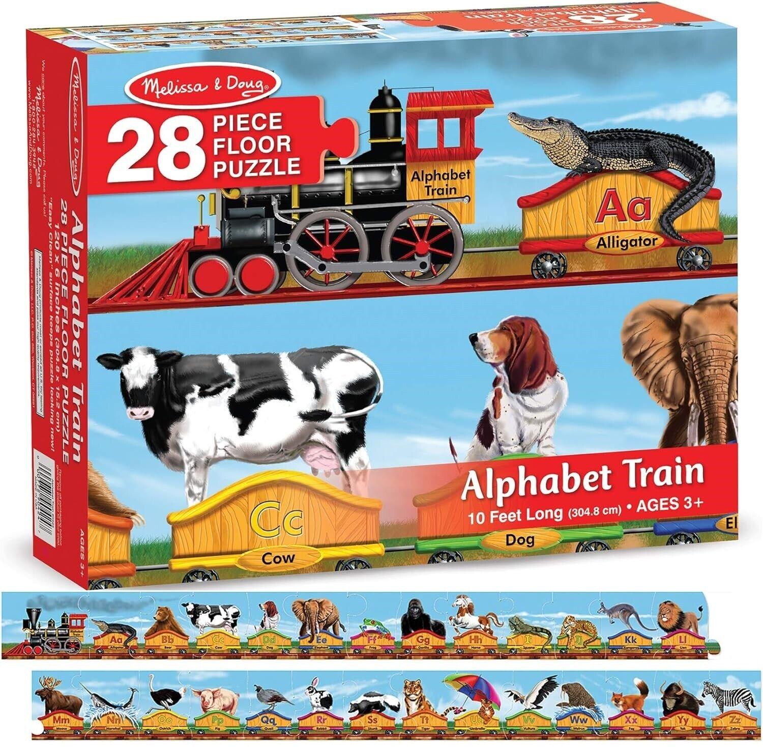 Melissa & Doug Doug Alphabet Train Jumbo Jigsaw Floor Puzzle Letters and Animals