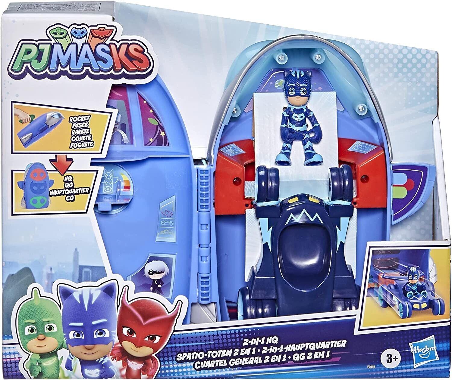 PJ Masks 2-in-1 HQ Playset Headquarters and Storage Rocket Catboy Cat-Car Car