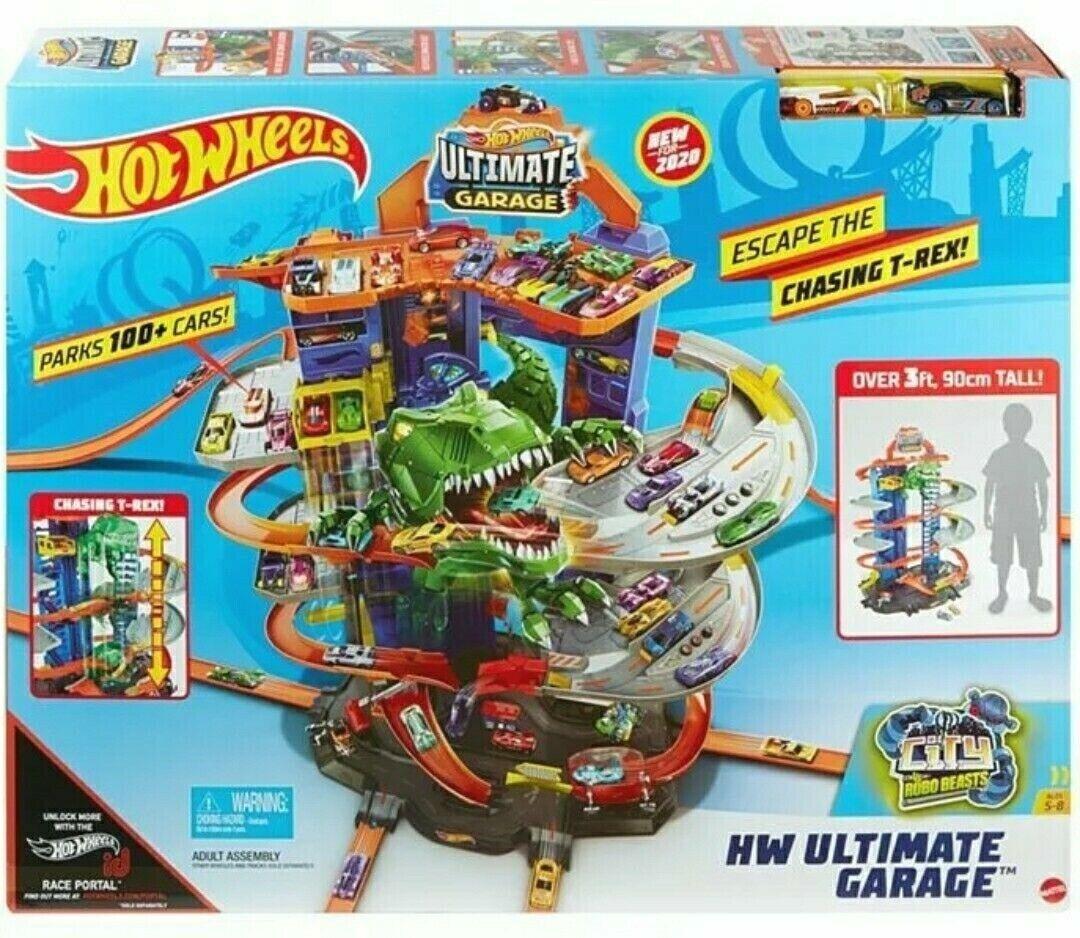 Hot Wheels City Robo T-Rex Ultimate Garage Multi-Level Ages 5+ Toy Play Race Car
