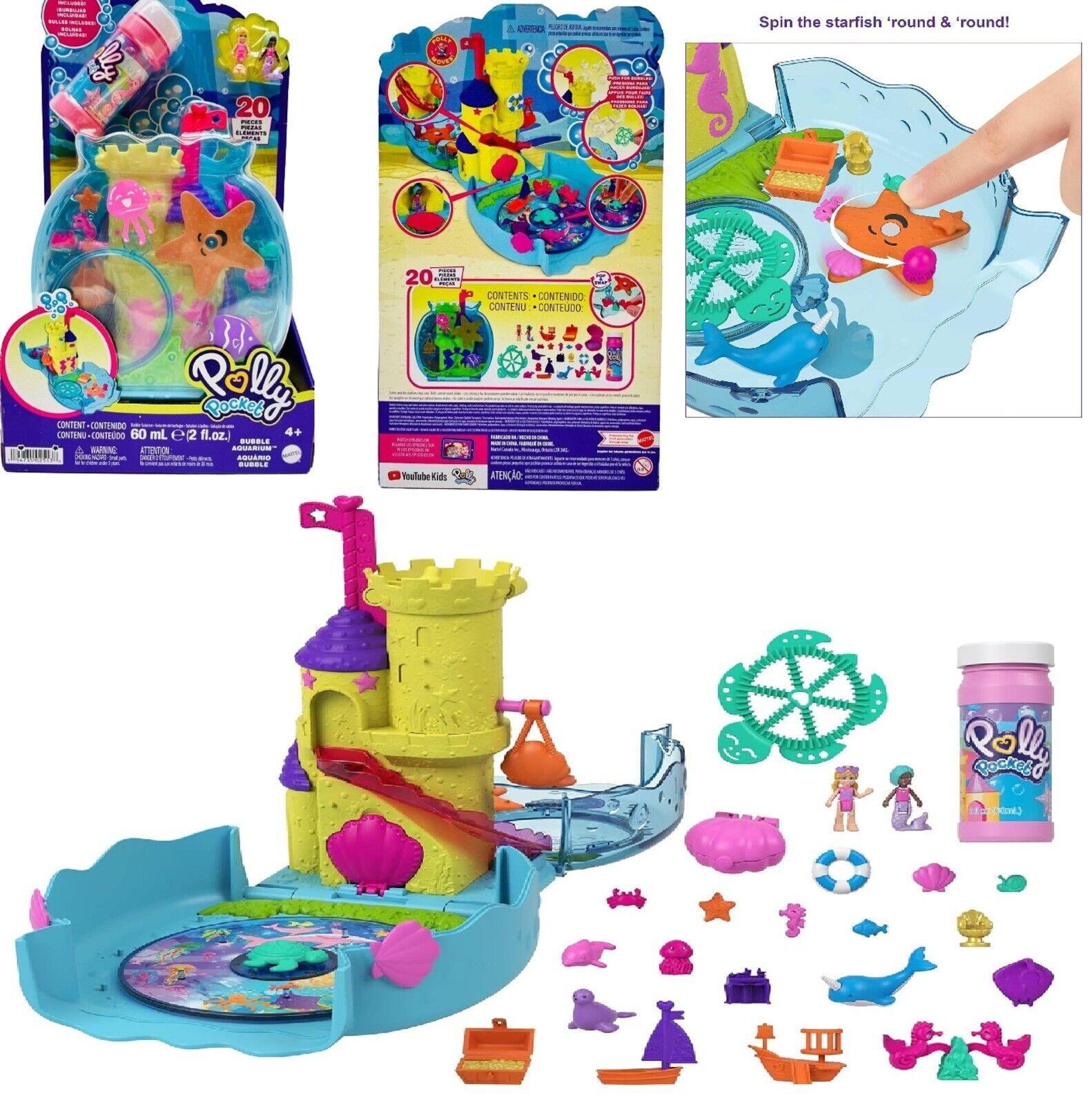 Polly Pocket Mattel Bubble Aquarium Compact 360 Degree Playset Blower Fish Seal