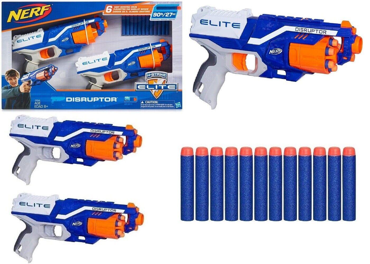 Nerf N-Strike Elite Disruptor Blasters 2 Pack Ages 8+ Toy Gun Fire 6 Darts Gift