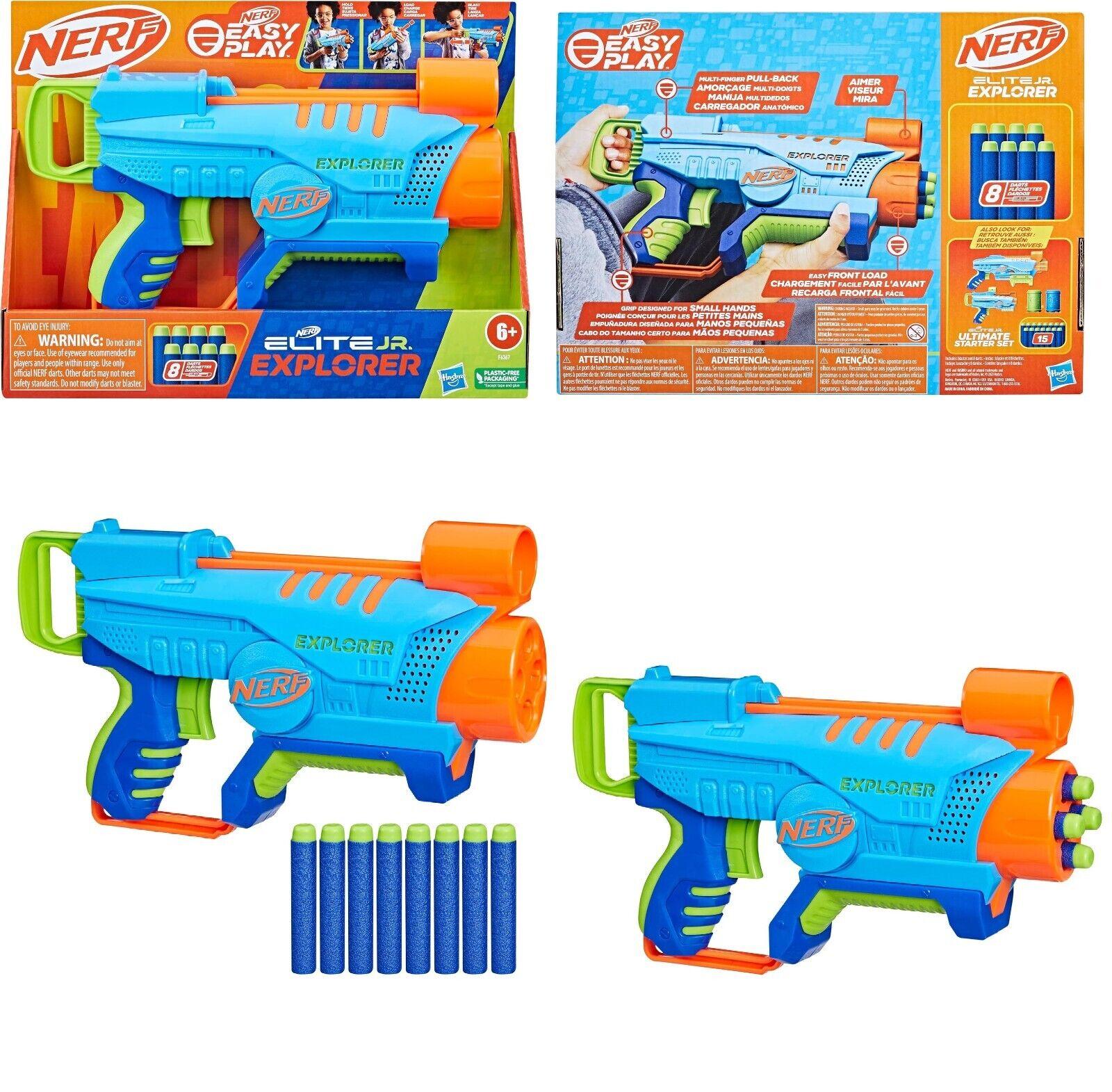 Nerf Elite Jr Explorer Easy Play Blaster Easy to Hold Load Blast With 8 Darts