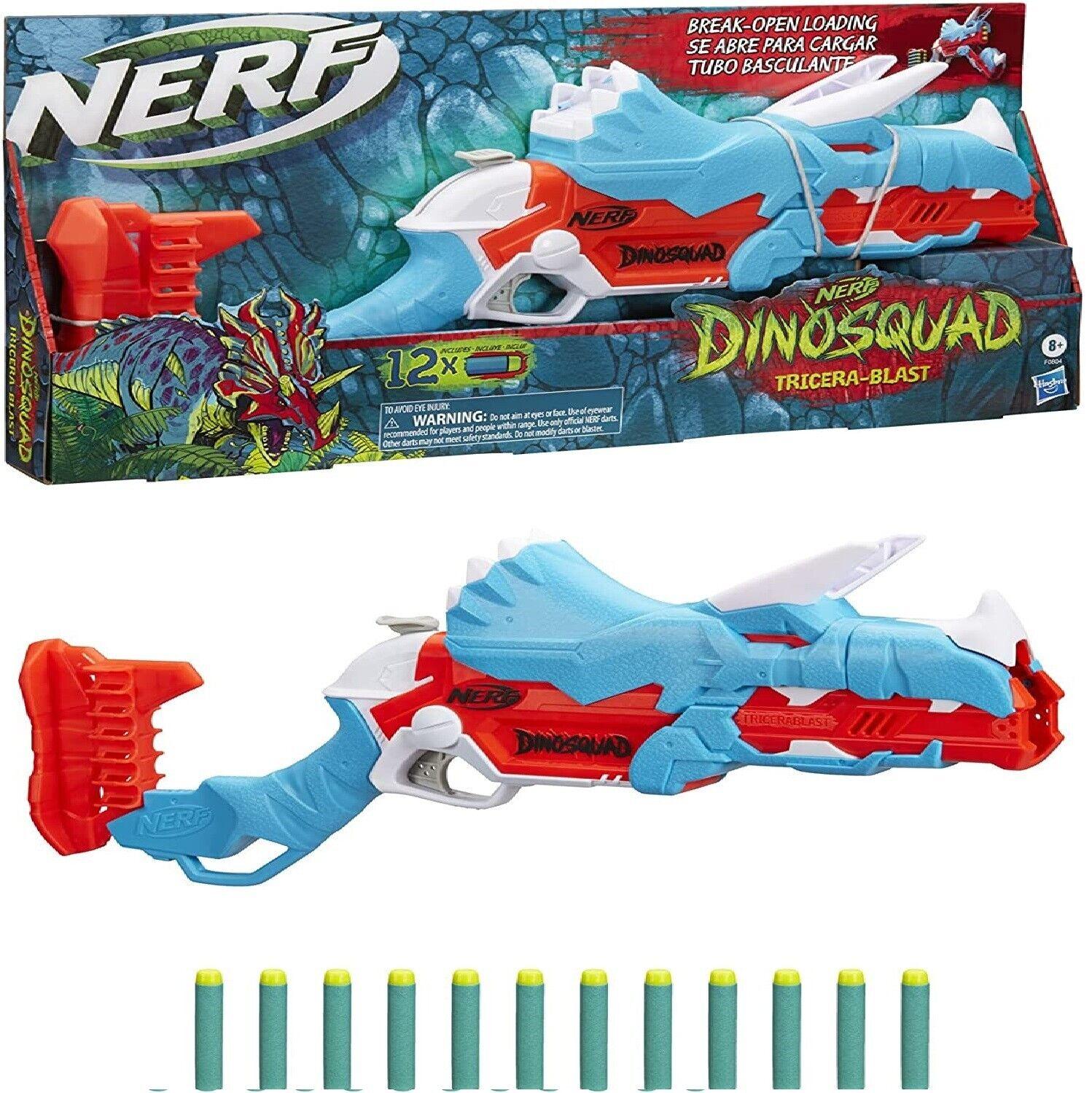 Nerf DinoSquad Tricera-Blast Dart Blaster Triceratops Dinosaur Design Toy Gun