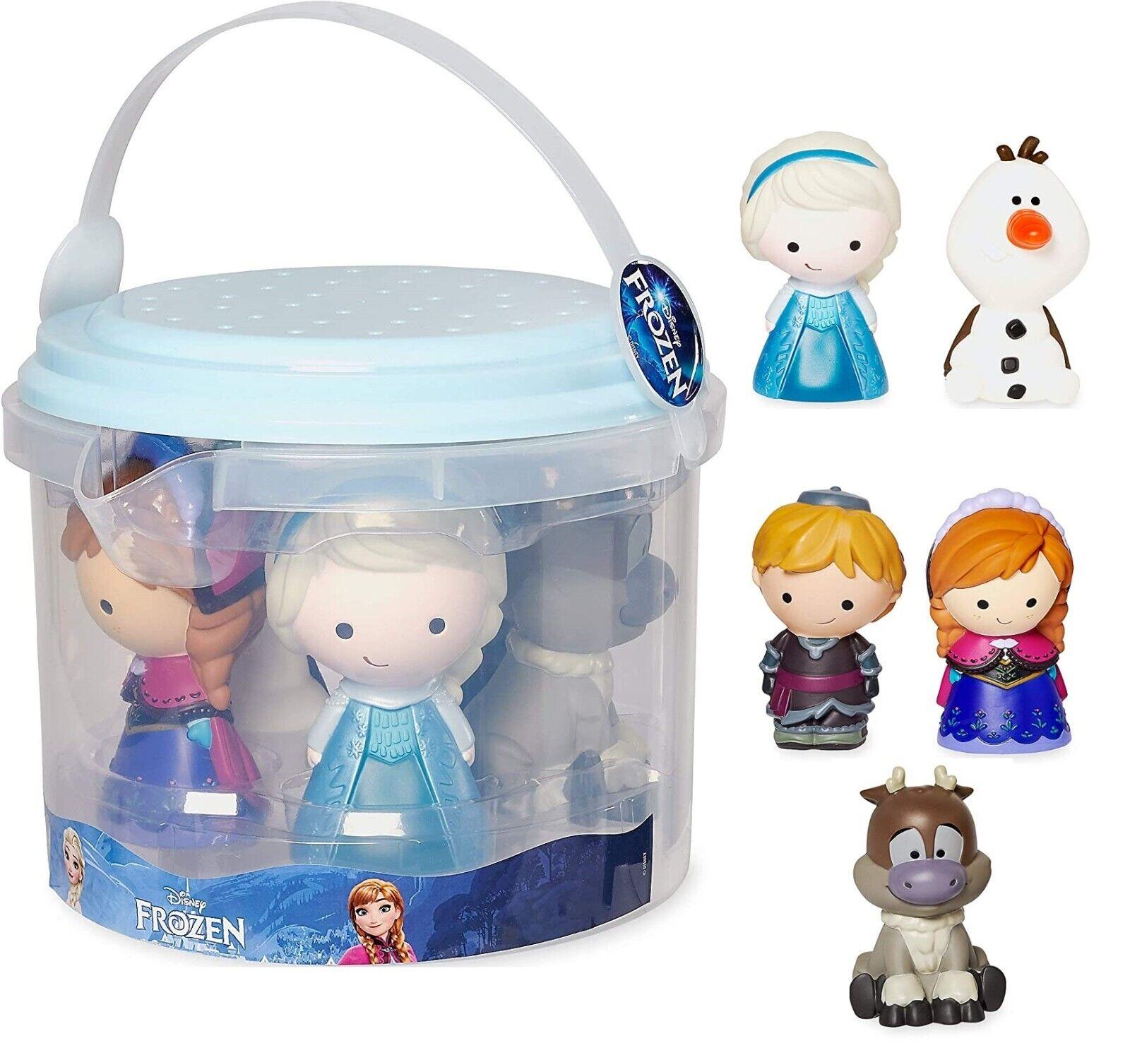 Genuine Disney Store 5 Figures Frozen Bath Set Elsa Anna Olaf Sven and Kristoff