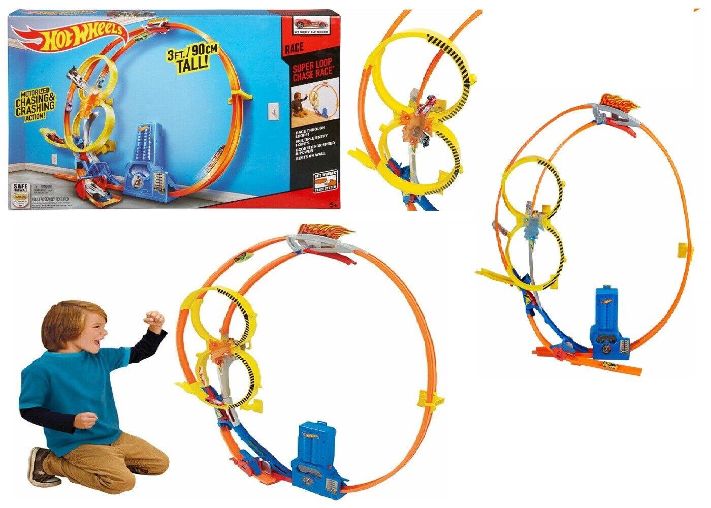 Hot Wheels Super Loop Chase Car Race Track Ages 5+ New Toy Gift Boys Play Fun
