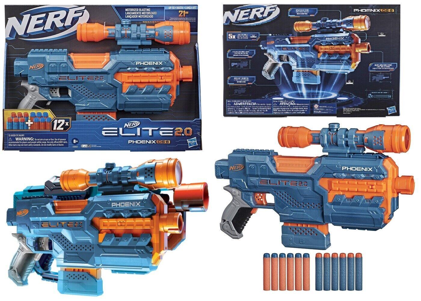 Nerf Elite 2.0 Phoenix CS-6 Ages 8+ Toy Gun Fire Play Gift Mission Clip Dart Fun