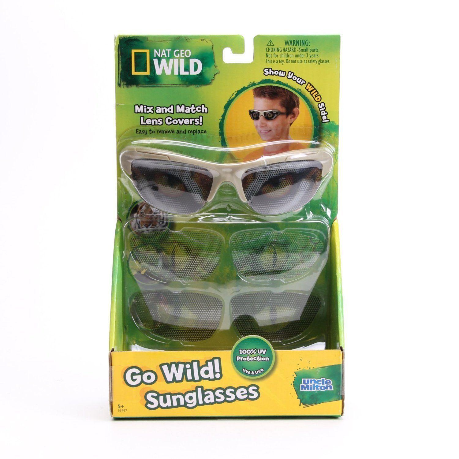 Uncle Milton Nat Geo Wild Sunglasses Ages 5+ Girls Boys UVA UVB New Toy Glasses