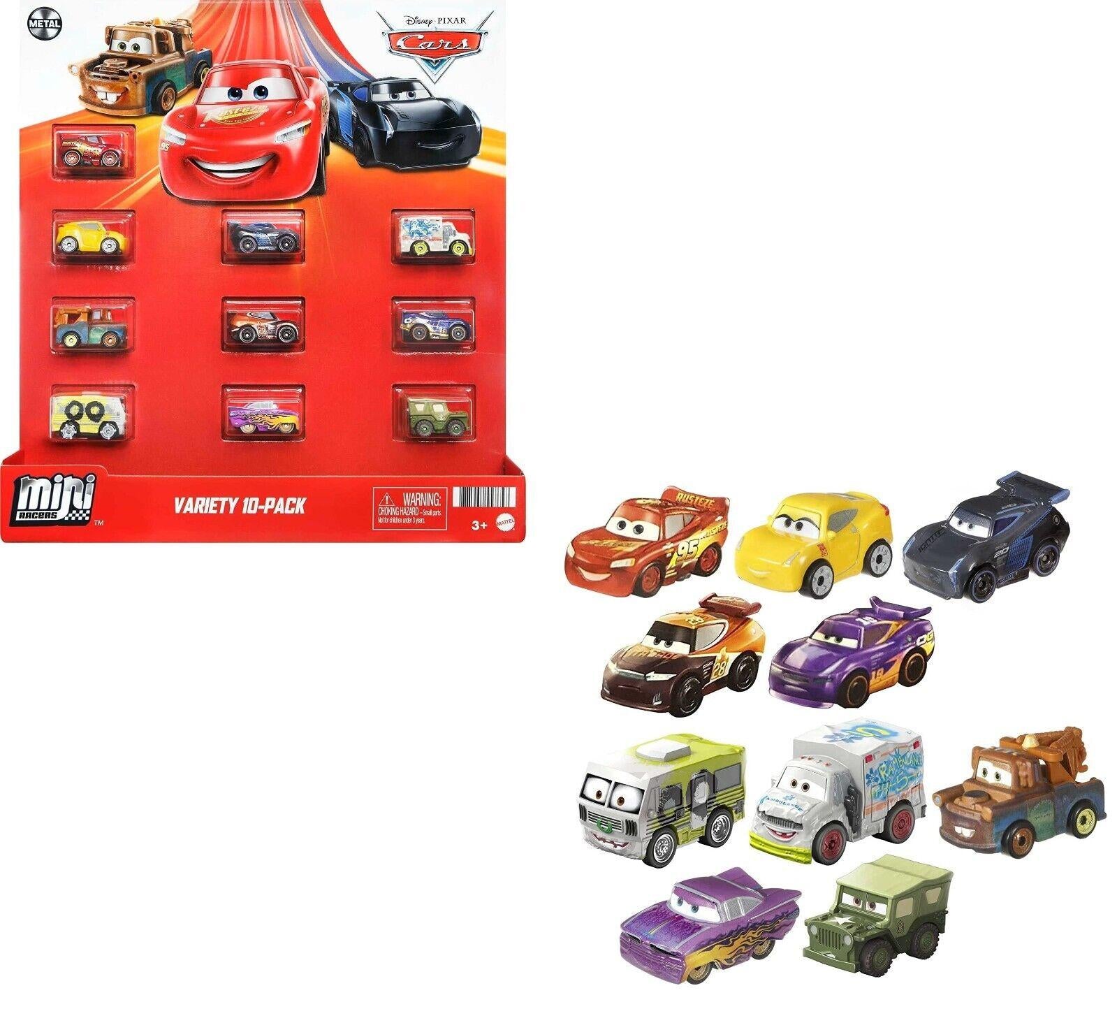 Disney Cars-Classic minis-Metal Material Lightning McQueen Mini Racers 10-Pack Ages 3+ Toy Car