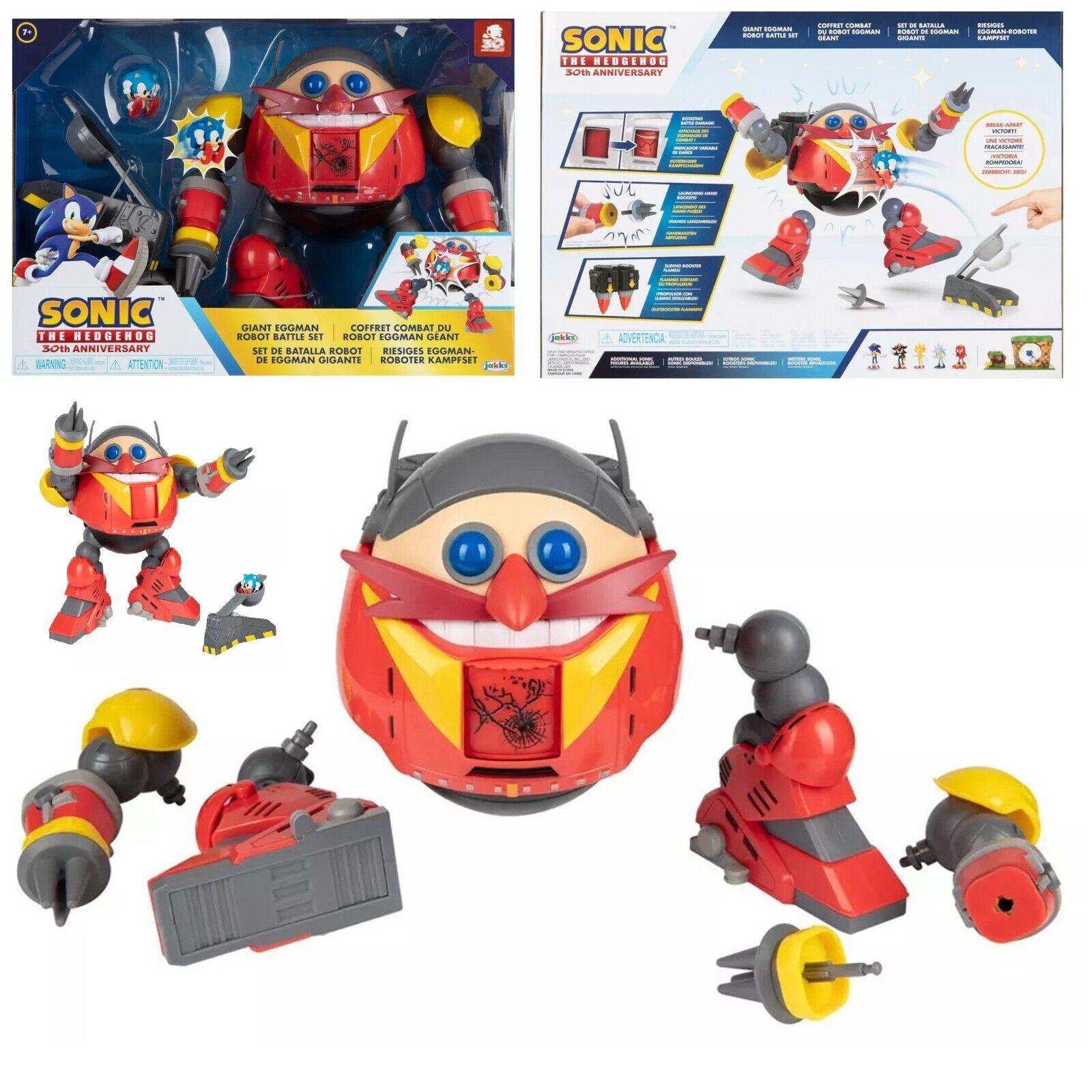 Jakks Pacific Sonic The Hedgehog Giant Eggman Robot Battle Set Ages 7+ New Toy