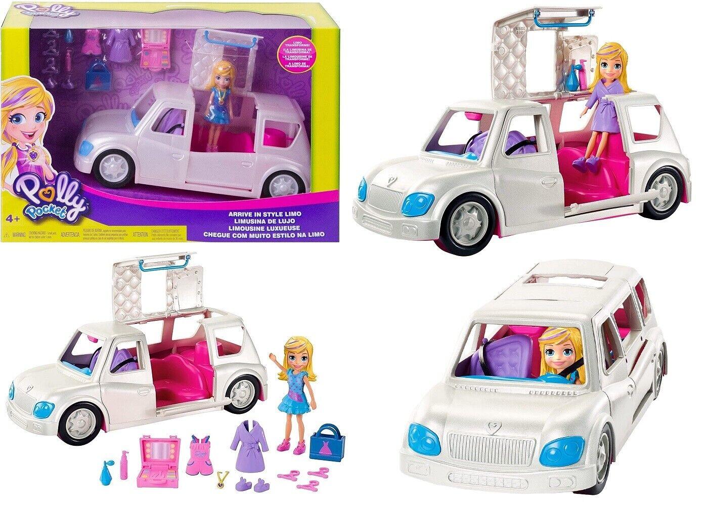 Polly Pocket Arrive in Style Limo Car with 3-inch Polly Doll Ages 4+ Toy Play
