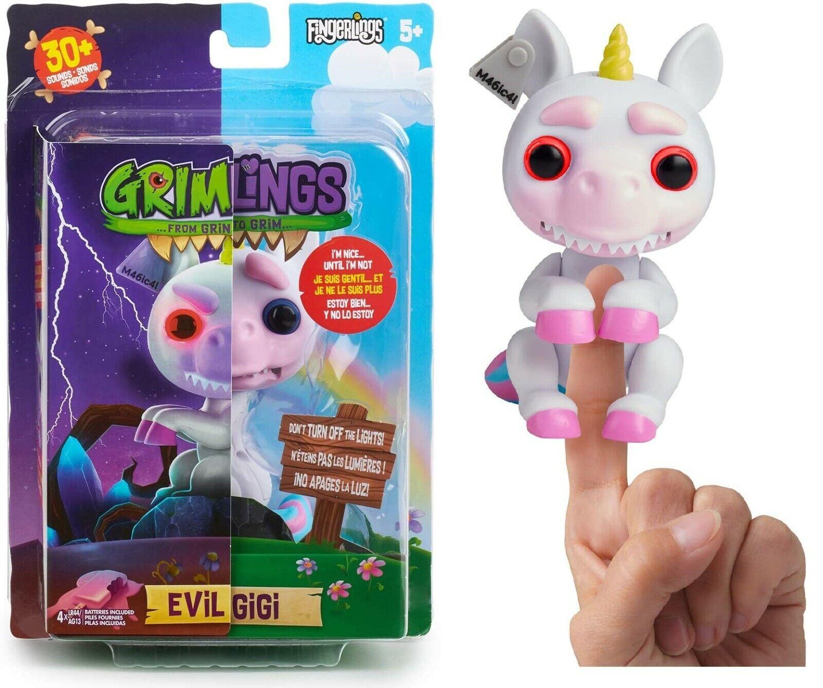 WowWee Fingerlings Unicorn - Grimlings Evil Gigi - Interactive Toy Pet