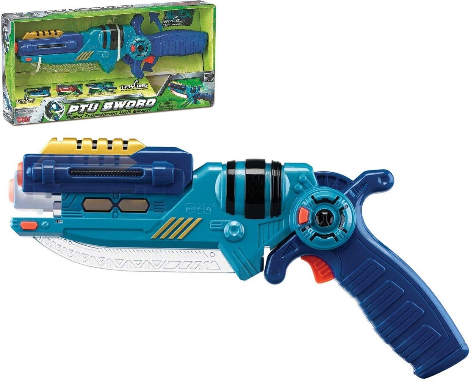 Lasertech PTU-Dark Blue and Light Blue- Pistol Transforma Unit Sword with Light and Sounds Ages 5+ Toy