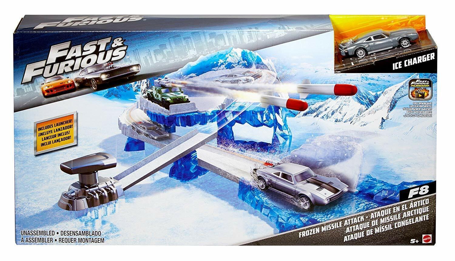 Fast and Furious Street Scenes Frozen Missile Attack Ages 5+ Toy Car Race Track